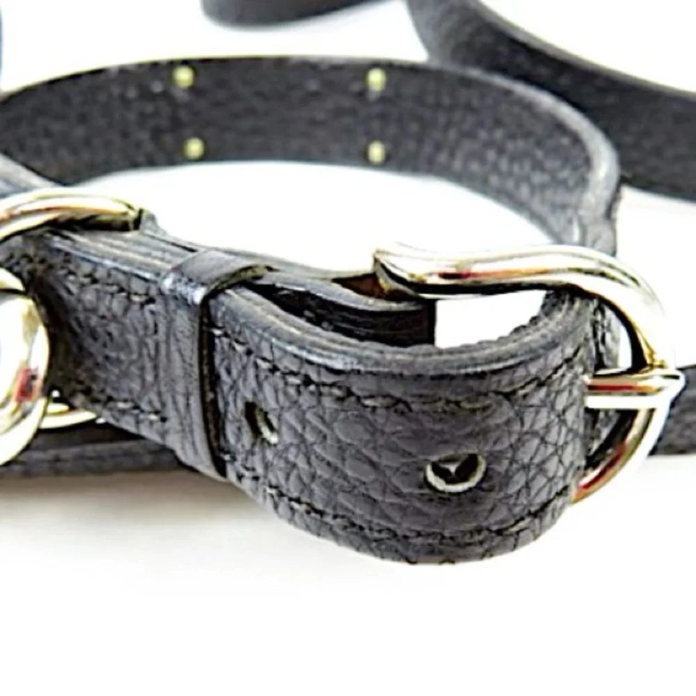 Authentic Hermès Black Kelly Cadena Dog Collar & Leash in Togo Leather - Picture 6 of 8